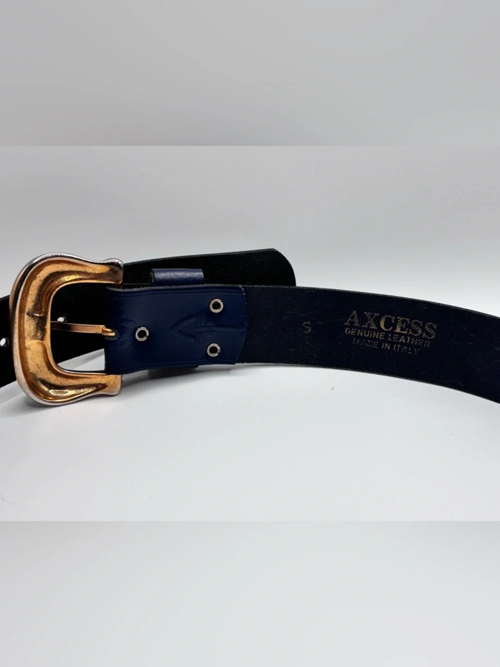 Vintage Italian Leather Belt Gold Rope Detail Small 27 Western Boho - Picture 8 of 8